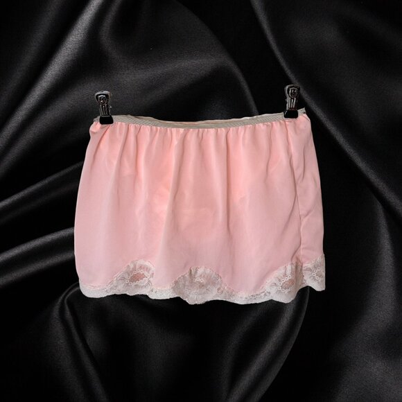 Girls' Pink Tricot Pajama Skirt with Built-in Undies, Size L (13/15 JR) - Picture 2 of 4